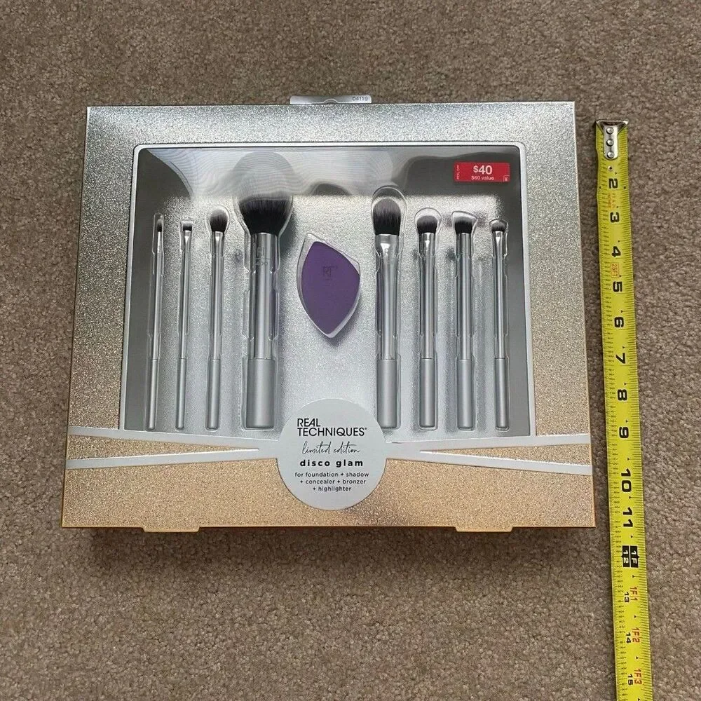 Real Techniques Disco Glam Brush Set Makeup Brushes Make Up Face Skin MUA NEW
